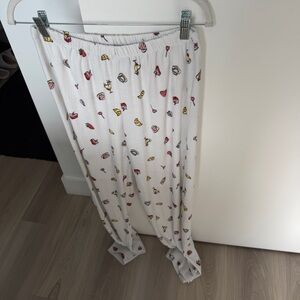 Forever 21 Kids White Pajama Bottoms with Colorful Prints
